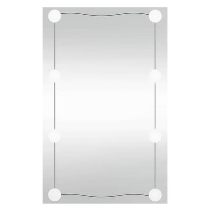 vægspejl med LED-lys 40x60 cm rektangel glas