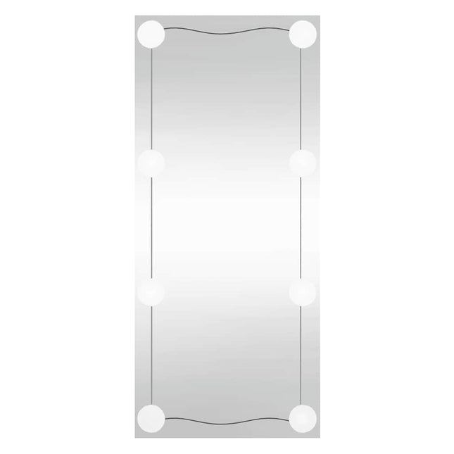 vægspejl med LED-lys 40x80 cm rektangel glas