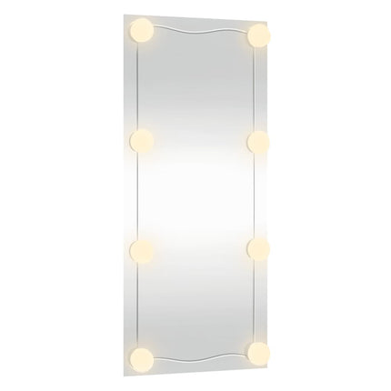 vægspejl med LED-lys 40x80 cm rektangel glas