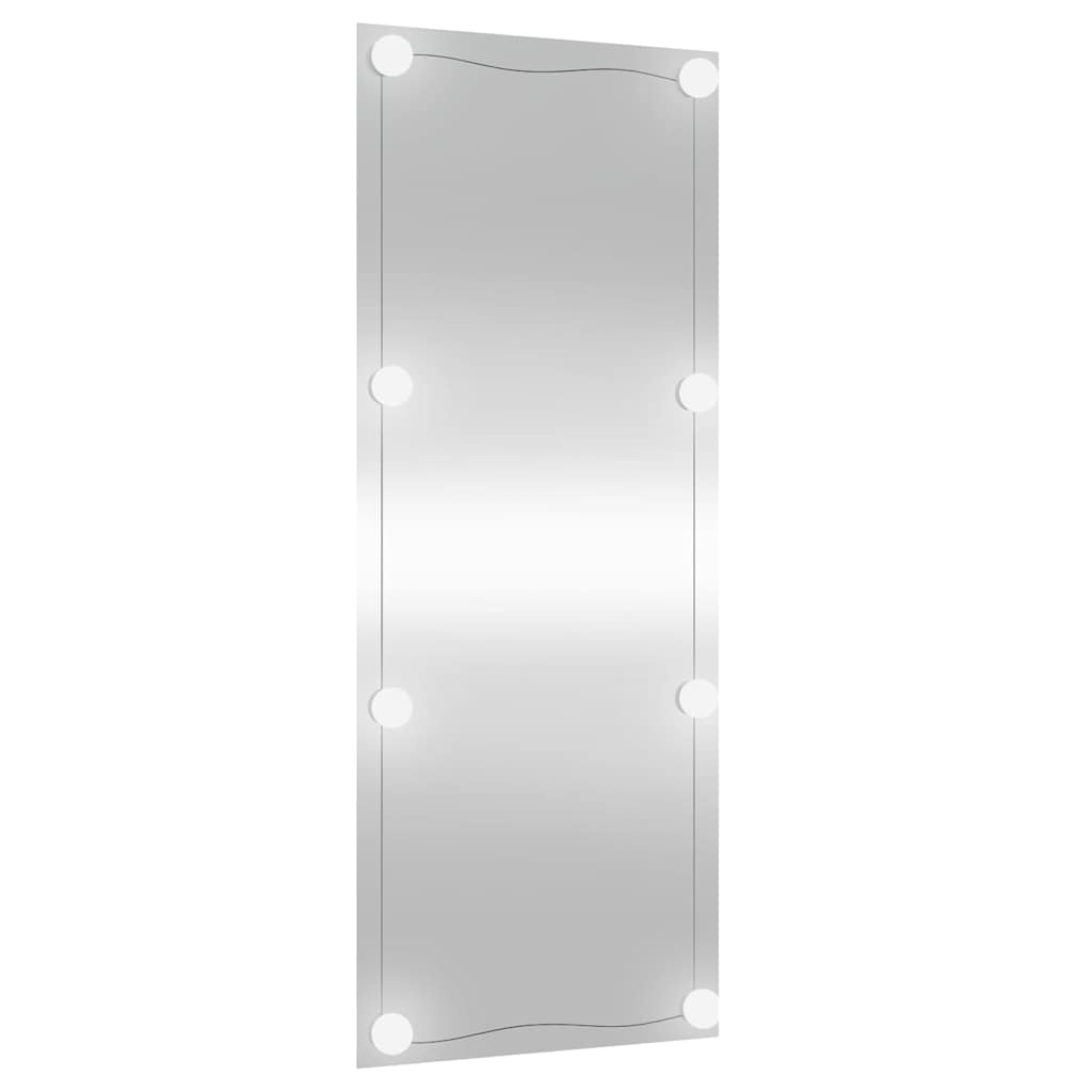 vægspejl med LED-lys 40x100 cm rektangel glas