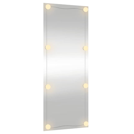 vægspejl med LED-lys 40x100 cm rektangel glas