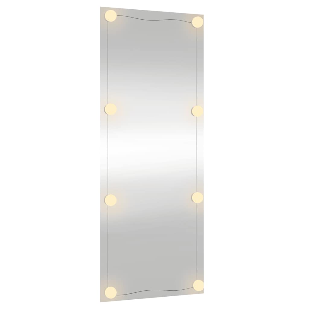 vægspejl med LED-lys 40x100 cm rektangel glas