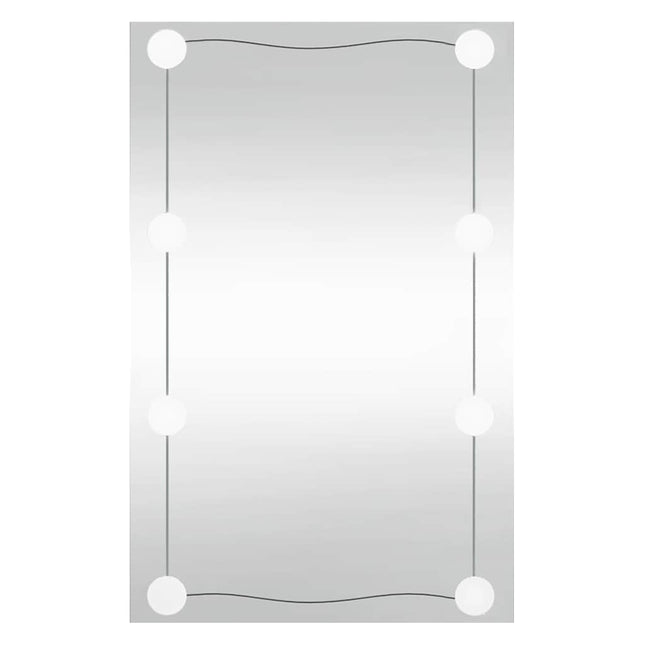 vægspejl med LED-lys 50x80 cm rektangel glas