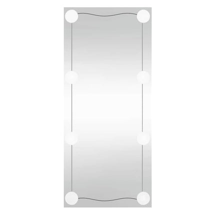 vægspejl med LED-lys 50x100 cm rektangel glas