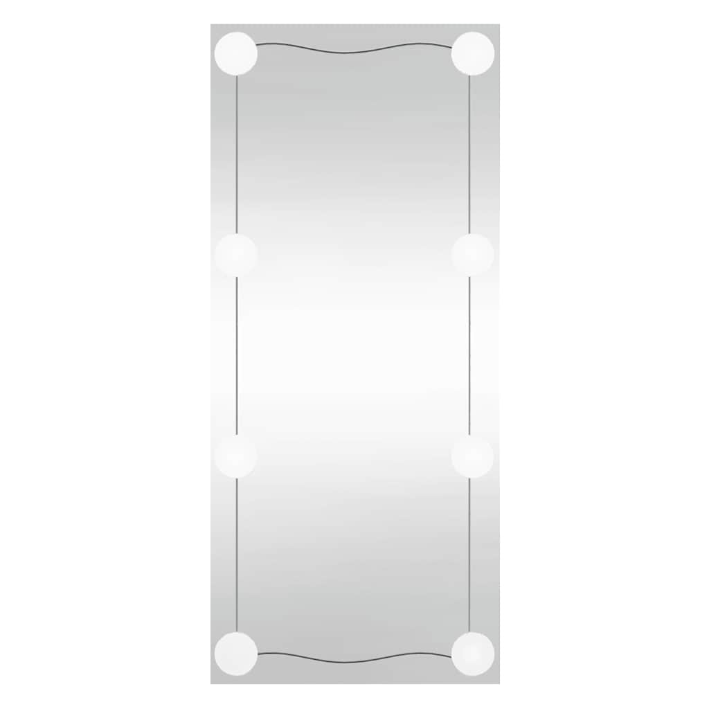 vægspejl med LED-lys 50x100 cm rektangel glas