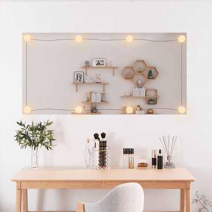 vægspejl med LED-lys 50x100 cm rektangel glas