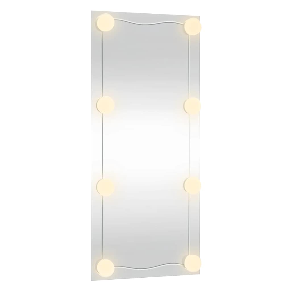 vægspejl med LED-lys 50x100 cm rektangel glas