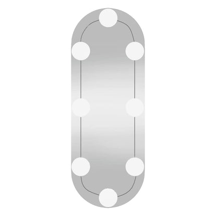 vægspejl med LED-lys 15x40 cm oval glas