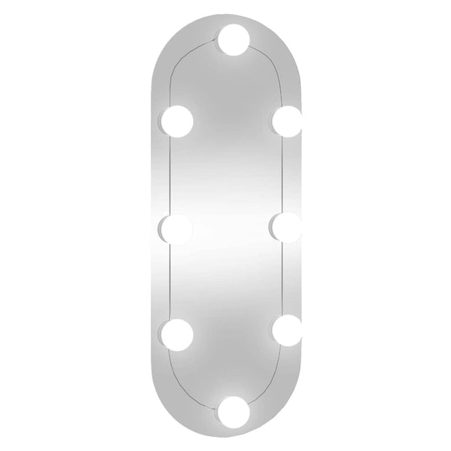 vægspejl med LED-lys 20x50 cm oval glas