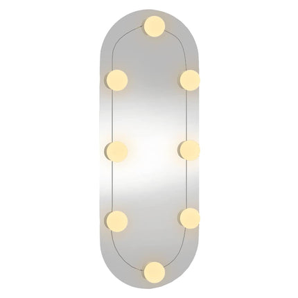 vægspejl med LED-lys 20x50 cm oval glas