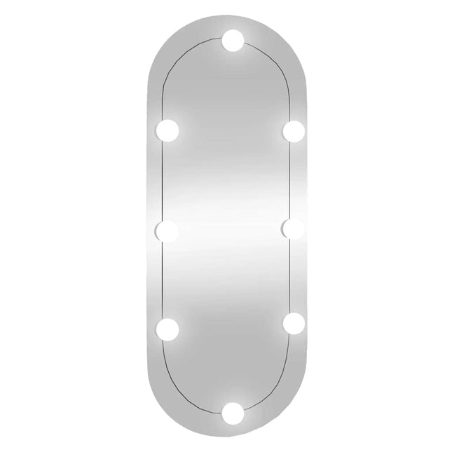 vægspejl med LED-lys 35x70 cm oval glas