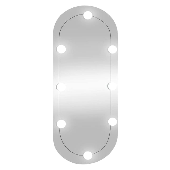 vægspejl med LED-lys 35x80 cm oval glas