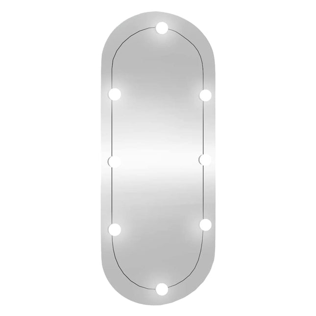 vægspejl med LED-lys 40x90 cm oval glas
