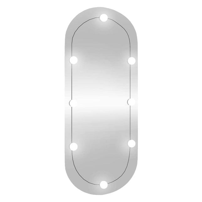 vægspejl med LED-lys 45x100 cm oval glas