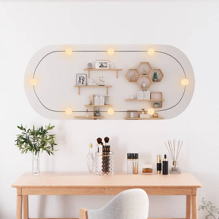 vægspejl med LED-lys 45x100 cm oval glas