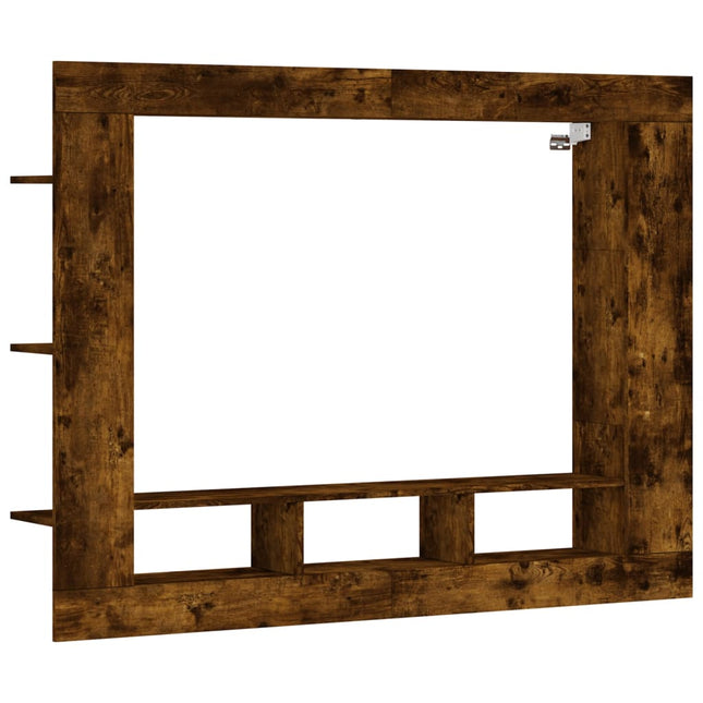 tv-møbel 152x22x113 cm konstrueret træ røget sonoma-eg
