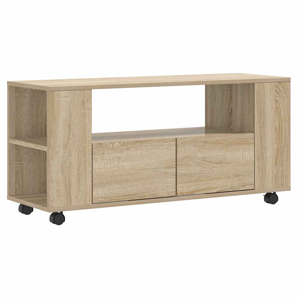 tv-bord 102x34,5x43 cm konstrueret træ sonoma-eg