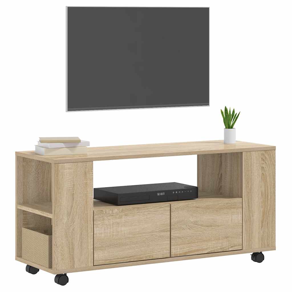 tv-bord 102x34,5x43 cm konstrueret træ sonoma-eg