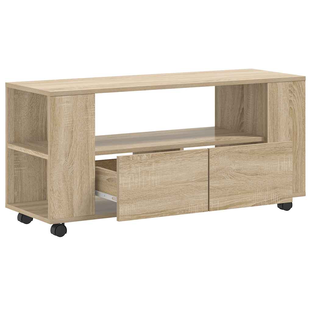 tv-bord 102x34,5x43 cm konstrueret træ sonoma-eg