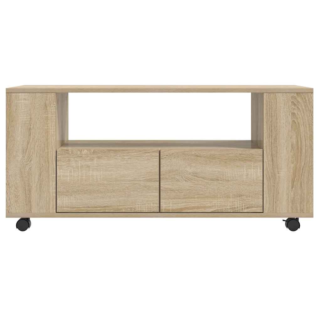 tv-bord 102x34,5x43 cm konstrueret træ sonoma-eg
