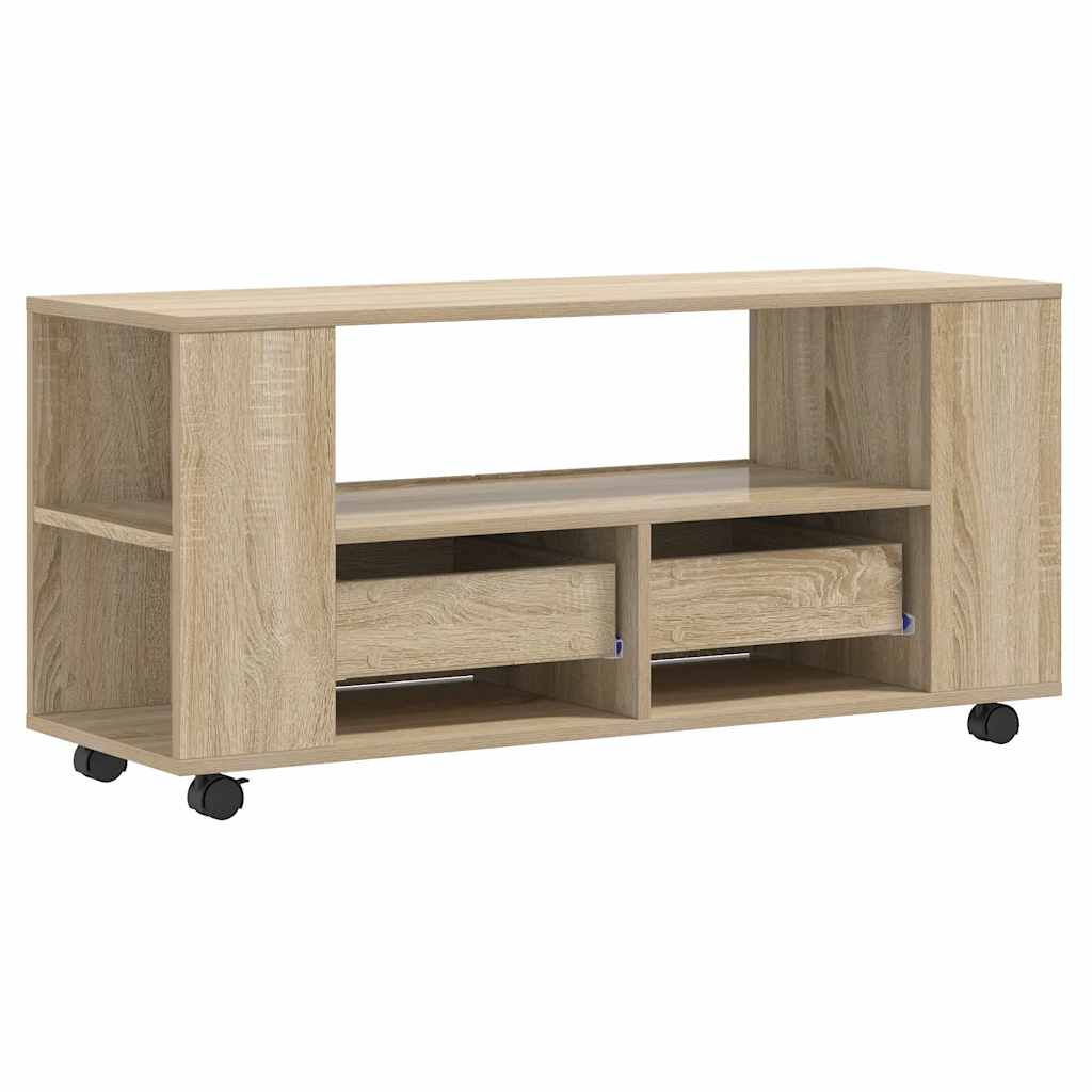 tv-bord 102x34,5x43 cm konstrueret træ sonoma-eg