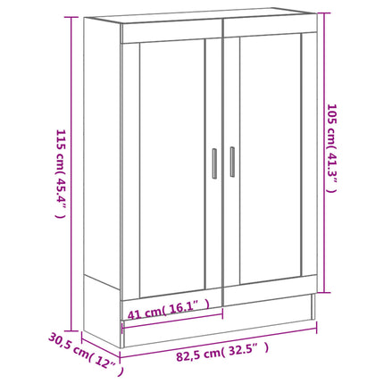 bogskab 82,5x30,5x115 cm konstrueret træ røget egetræ