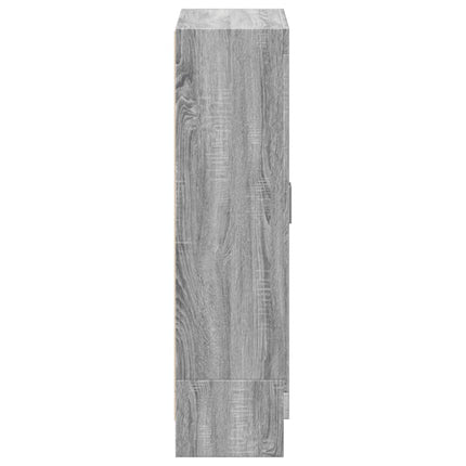 bogskab 82,5x30,5x115 cm konstrueret træ grå sonoma-eg
