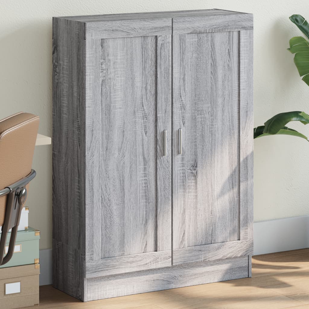 bogskab 82,5x30,5x115 cm konstrueret træ grå sonoma-eg billede