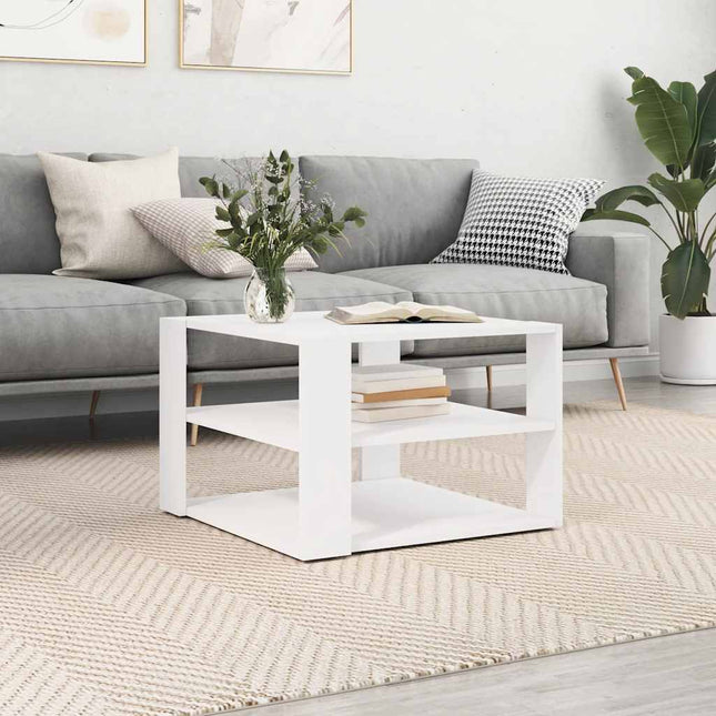 sofabord 58x58x40 cm konstrueret træ hvid