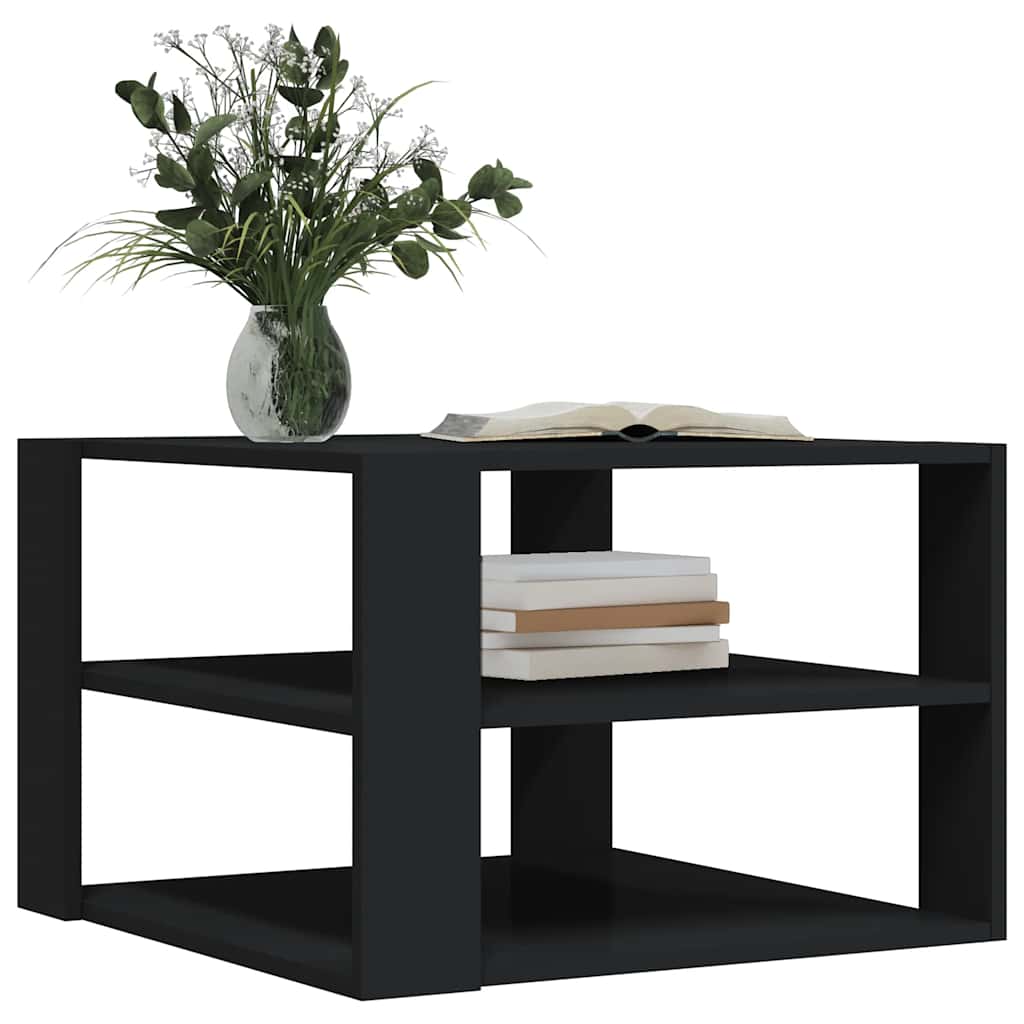 sofabord 58x58x40 cm konstrueret træ sort