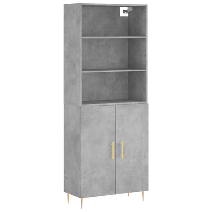 højskab 69,5x34x180 cm konstrueret træ betongrå