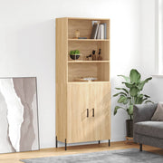 højskab 69,5x34x180 cm konstrueret træ sonoma-eg