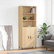 højskab 69,5x34x180 cm konstrueret træ sonoma-eg