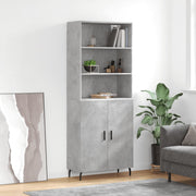 højskab 69,5x34x180 cm konstrueret træ betongrå