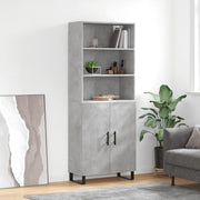 højskab 69,5x34x180 cm konstrueret træ betongrå