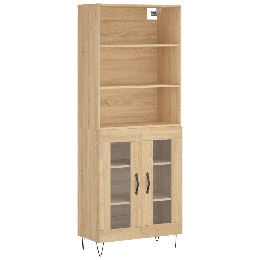 højskab 69,5x34x180 cm konstrueret træ sonoma-eg