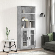 højskab 69,5x34x180 cm konstrueret træ betongrå