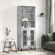 højskab 69,5x34x180 cm konstrueret træ betongrå