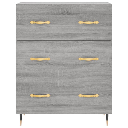 højskab 69,5x34x180 cm konstrueret træ grå sonoma-eg