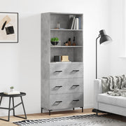 højskab 69,5x34x180 cm konstrueret træ betongrå