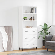 højskab 69,5x34x180 cm konstrueret træ hvid