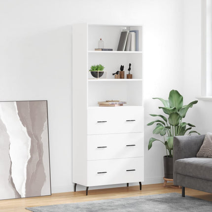 højskab 69,5x34x180 cm konstrueret træ hvid