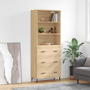 højskab 69,5x34x180 cm konstrueret træ sonoma-eg