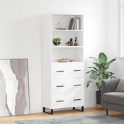 højskab 69,5x34x180 cm konstrueret træ hvid