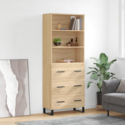 højskab 69,5x34x180 cm konstrueret træ sonoma-eg