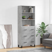 højskab 69,5x34x180 cm konstrueret træ betongrå