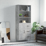 højskab 69,5x34x180 cm konstrueret træ betongrå
