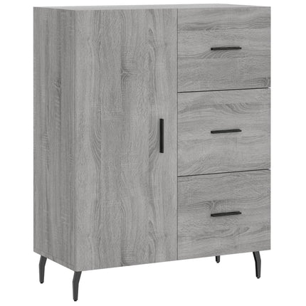 højskab 69,5x34x180 cm konstrueret træ grå sonoma-eg