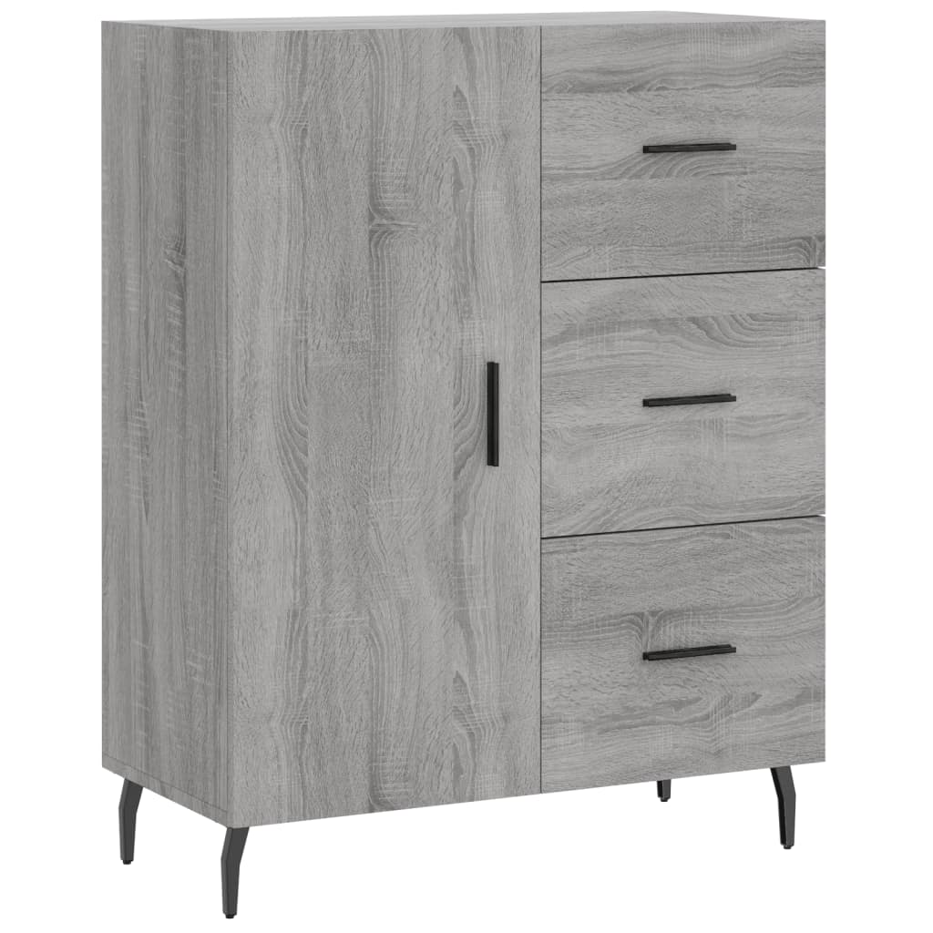 højskab 69,5x34x180 cm konstrueret træ grå sonoma-eg