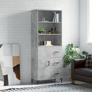 højskab 69,5x34x180 cm konstrueret træ betongrå